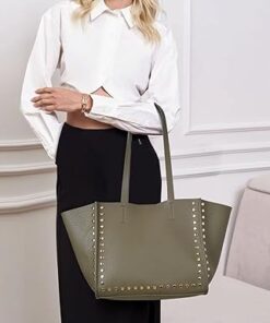 Vegan Leather Tote and Satchel Set